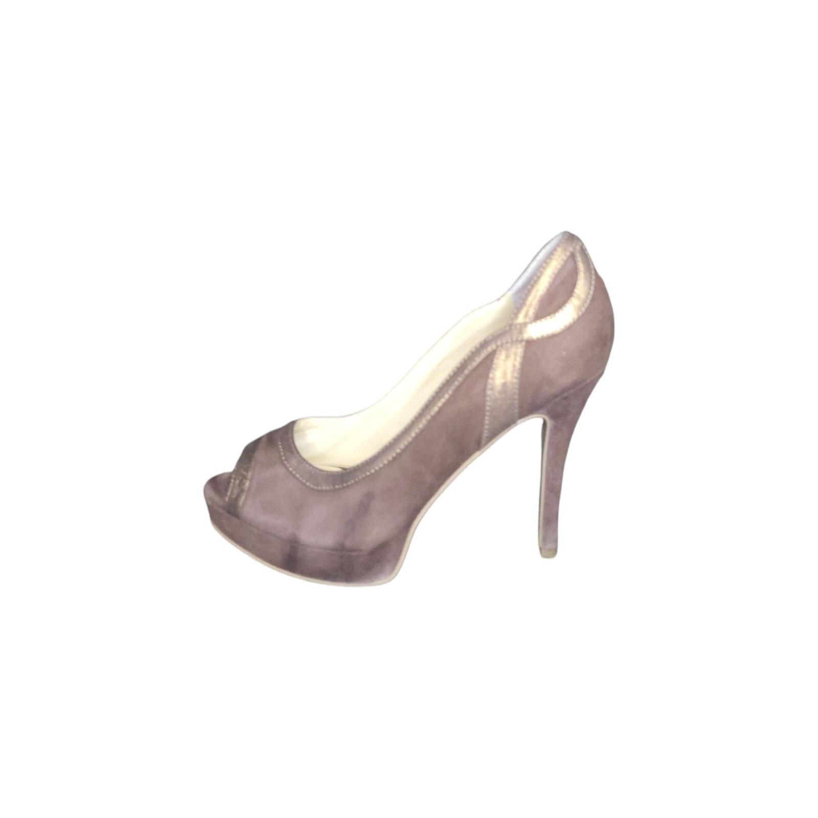 Audrey Brooke Stiletto Heels Women 7.5 Leather Handmade Peep Toe Evening Shoes